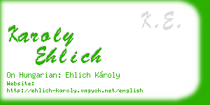 karoly ehlich business card